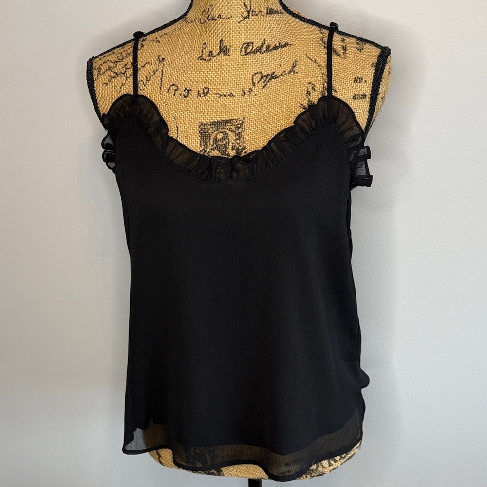Eesome Black Ruffle Camisole Top NWT, Small